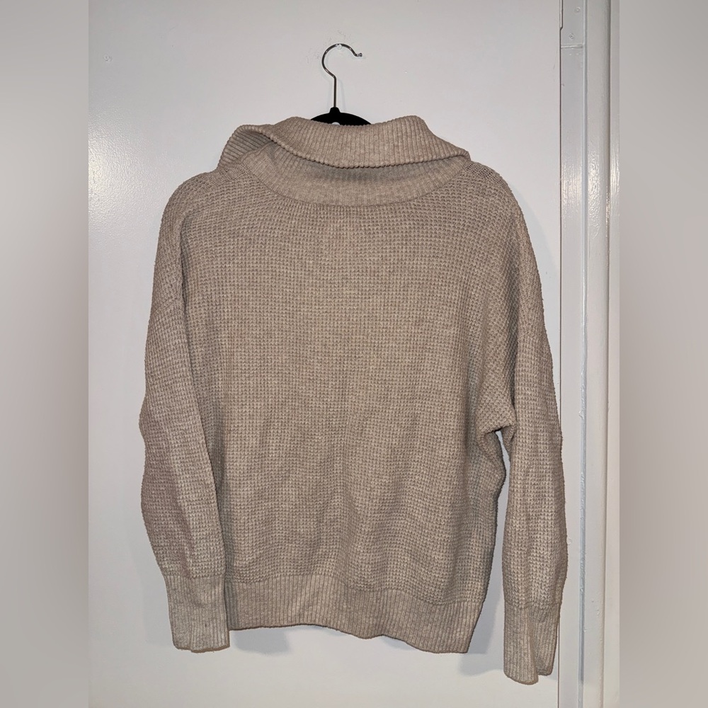 Aerie CozyUp Waffle Quarter Zip Sweater - Picture 3 of 4